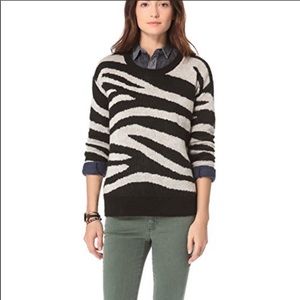 Club Monaco zebra crewneck sweater
